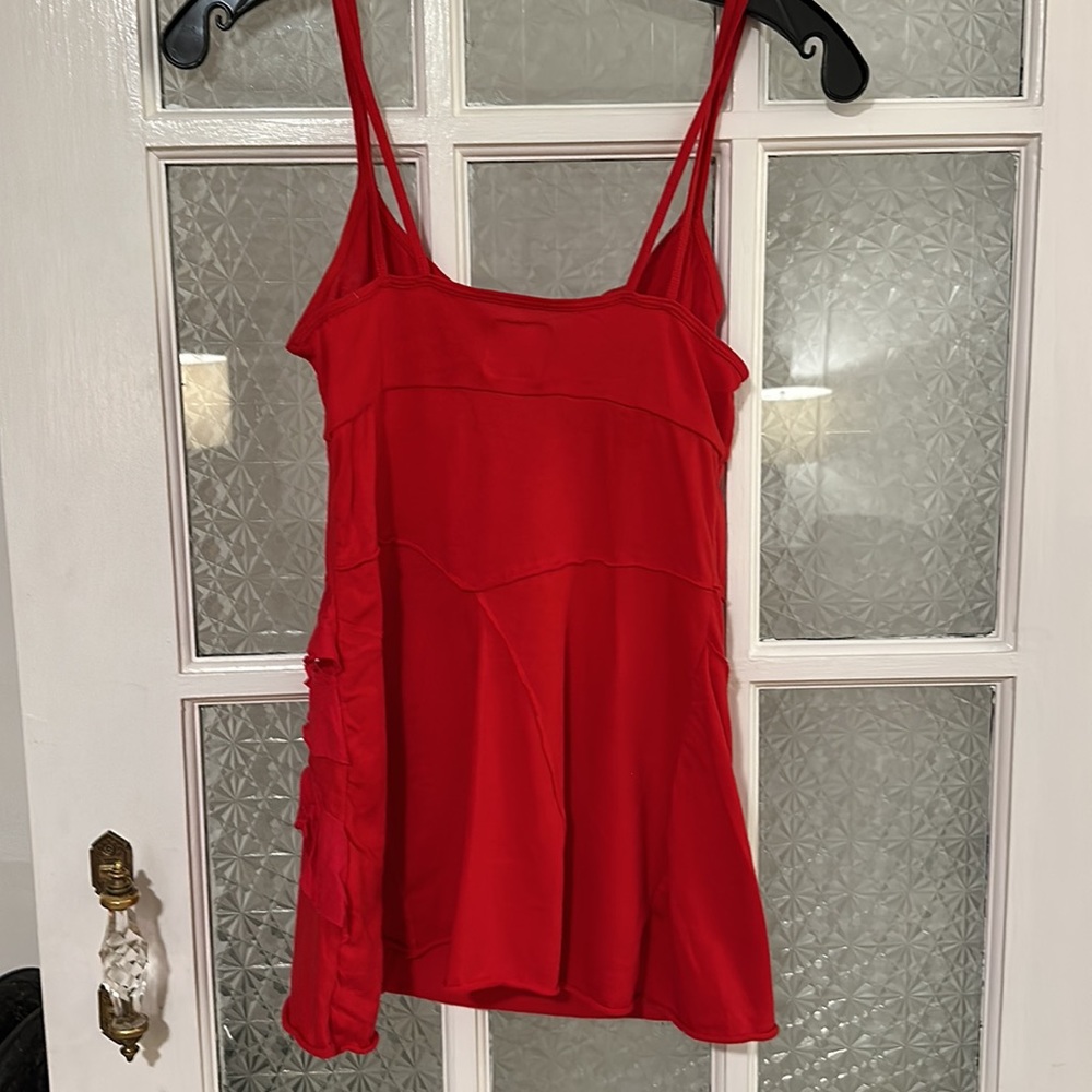 Free People Red Ruffle Tank Top Size S - Picture 3 of 5